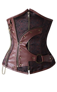 F9082  Charmian Gothic Steampunk Corset for Women Steel Boned Underbust Corset